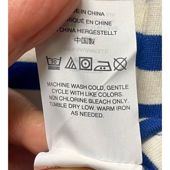 J CREW Sammie Stripe Baltic Maxi Dress, Lace Up Tie Front, Sz L - Picture 10 of 11